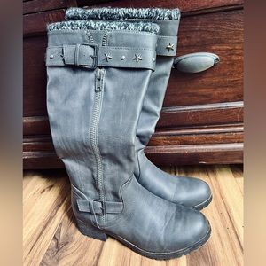 Sugar Quickster Womens Faux Leather Gray Boots Size 8